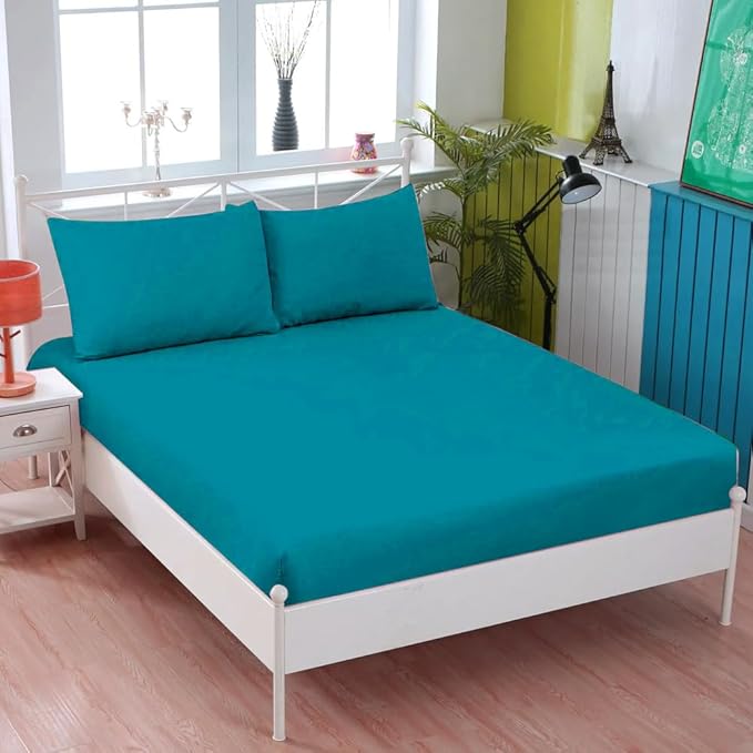 KHIM® 100% Soft Brushed Cotton Flannelette | 10Inch/25CM Extra Deep Fitted Sheets | Single Double King Super King, Pillowcase Pair Available in 8 different colors