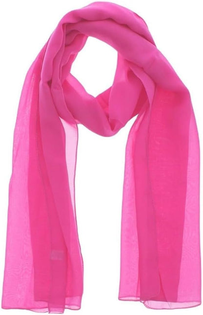 KHIM Ladies Chiffon Scarves Plain Women Neck Scarf Soft Headwrap Headscarf Sheer Wrap 172 X 74 CM