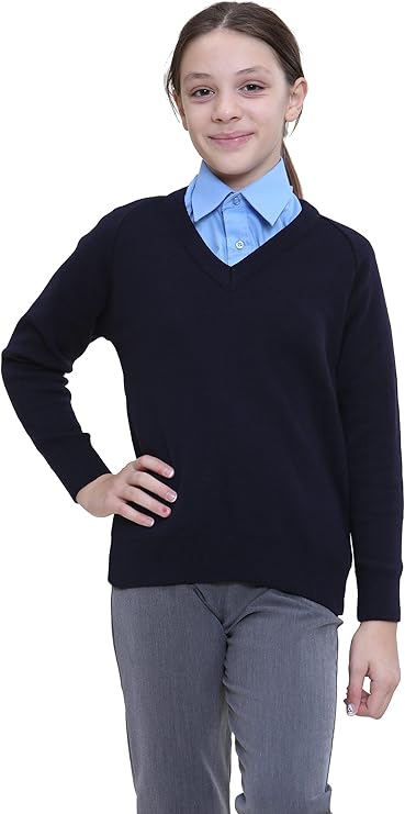 KHIM Unisex Knitted Sweater Jumper Full Sleeve Kids Boys Girls Children Tank top V-neck Jumper