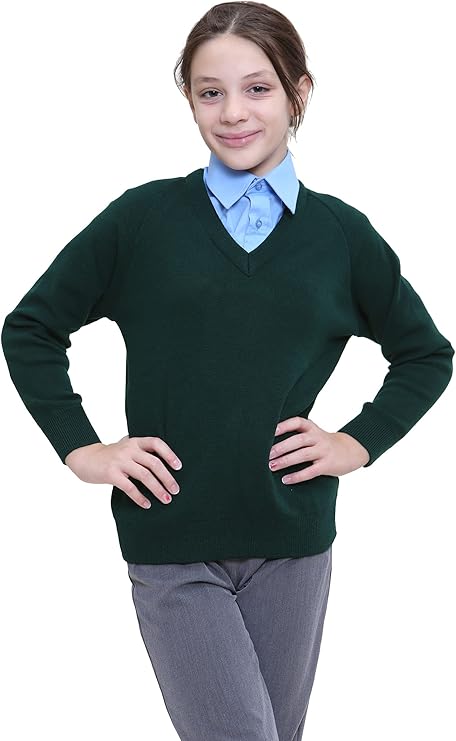 KHIM Unisex Knitted Sweater Jumper Full Sleeve Kids Boys Girls Children Tank top V-neck Jumper